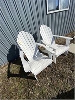L164- PAIR OF LARGE WIDE SEATED LAWN CHAIRS