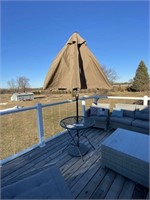 L229- PATIO TABLE UMBRELLA AND STAND