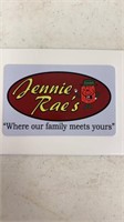 Jennie Rae’s $25.00 gift card