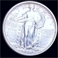 1917-S Type 1 Standing Quarter GEM BU