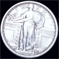 1917 Type 1 Standing Quarter NEARLY UNCIRCULATED