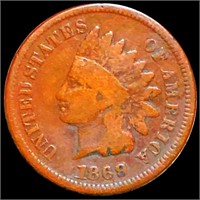 1869/69 Indian Head Penny NICELY CIRCULATED