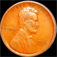 1909-S Lincoln Wheat Penny CLOSELY UNC