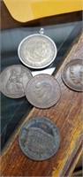 4 foreign coins & savings account coin