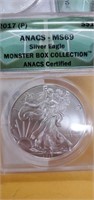 2017 Silver eagle ANACS MS69