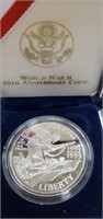 2011 proof silver dollar world War II 50th