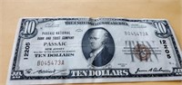 1929 Passsic National bank $10 ten dollar bill