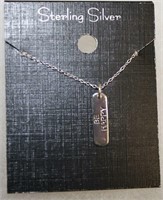 Sterling Silver "Be Happy" Necklace