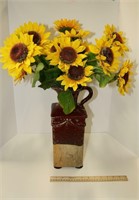 Faux Sunflowers in Vase