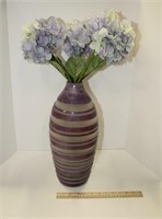 Lovely Etched Vase w/Faux Hydrangea