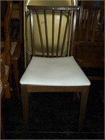 Wooden Chair w/White Padded Seat