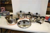 Revere Ware Copper Bottom Pots & Pans