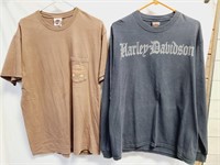 2 Used Cond Harley TShirts See Pics For Condition