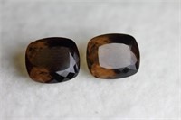 Natural Smoky Quartz Pair 13x11 MM - Flawless- VVS