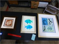 Lot of 3 Ocean Themed Framed Prints