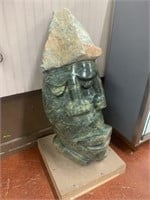 Large Soap Stone Head, Two Faced, 32"