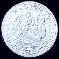 1936-D Rhode Island Half Dollar CLOSELY UNC