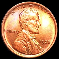 1920 Lincoln Wheat Penny GEM BU RED