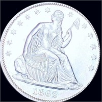 1862 Seated Liberty Half Dollar CHOICE BU