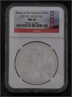 2011 San Fransisco MS70 American Silver Eagle