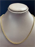 10kt Gold 18" Rope Twist Necklace
