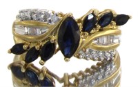 14kt Gold Natural 1.50 ct Sapphire & Diamond Ring
