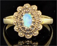 14kt Gold Antique White Opal Ring