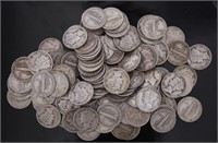 Collection (100) Mercury Silver Dimes