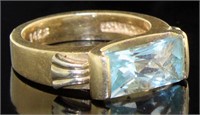 14kt Gold Natural 2.30 ct Blue Topaz Ring *Heavy