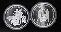 1988 & 1990 Canada Silver Proof Dollar