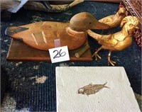 Fish Fossil, Duck, Golden Pheasants