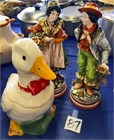 2 Figurines (Made in Italy), Duck Cookie Jar