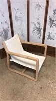 Wooden Lounge Chair with Fabric Seating