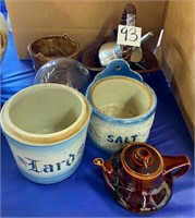Lard & Salt Crocks, Ceramics, etc.