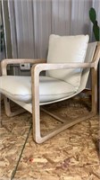 Wood Lounge Chair with fabric seating with