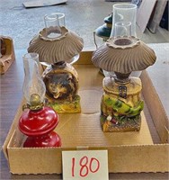 3 Small Oil Lamps, etc.