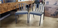 Set of Two Metal Padded Patio Chairs