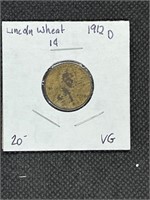 Extra Rare Key Date 1912 D Lincoln Wheat Cent  VGe