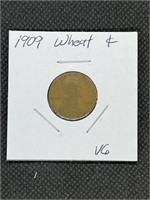 Rare Key Date 1909 Lincoln Wheat Cent  VG Grade