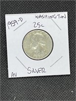 1959 D Washington Silver Quarter