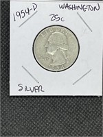 1954 D Washington Silver Quarter