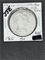 Rare 1965 Silver Mexico BU MS65+ High Grade