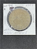 1958 Mexico Silver Un Peso VF/XF Grade