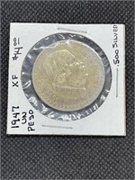 1947 Mexico Silver Un Peso XF High Grade