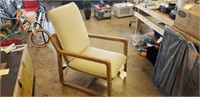 Padded Wooden Accent Chair
