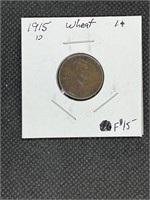 Rare 1915 D Wheat Cent Fine High Grade