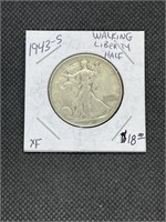 1943 S Walking Liberty Silver Half Dollar XF High