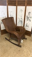 Brown Wicker Rocking Chair