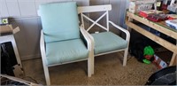 Set of Two Outdoor Padded Patio Chairs (Back