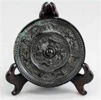 Chinese Han Style Bronze Beast Mirror
